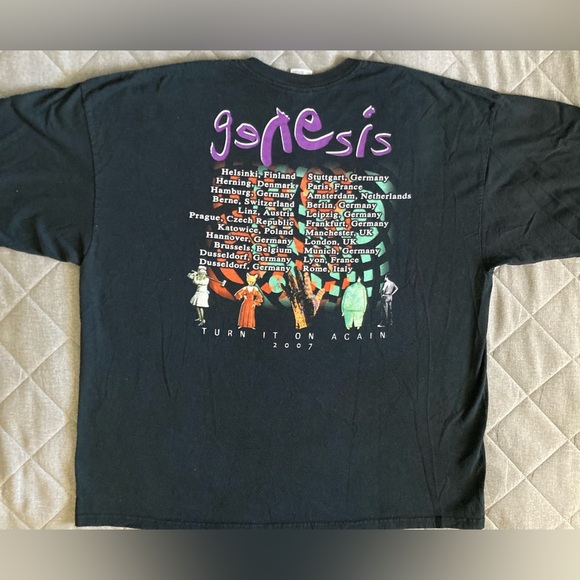Genesis T Shirt Turn It On Again 2007 European Tour Band Tee Black 2XL Cotton - Picture 5 of 11